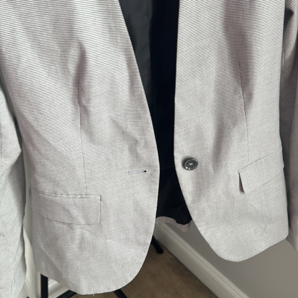 Zara Basic Collected Grey Houndstooth Blazer Grey… - image 4